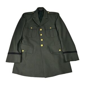 Vtg US Army Military Coat Jacket 40 Wool Gold Green Class A Dress Uniform